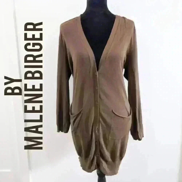 BY MALENE BIRGER Silk-Blend Button-Up Cardigan M - Picture 1 of 8